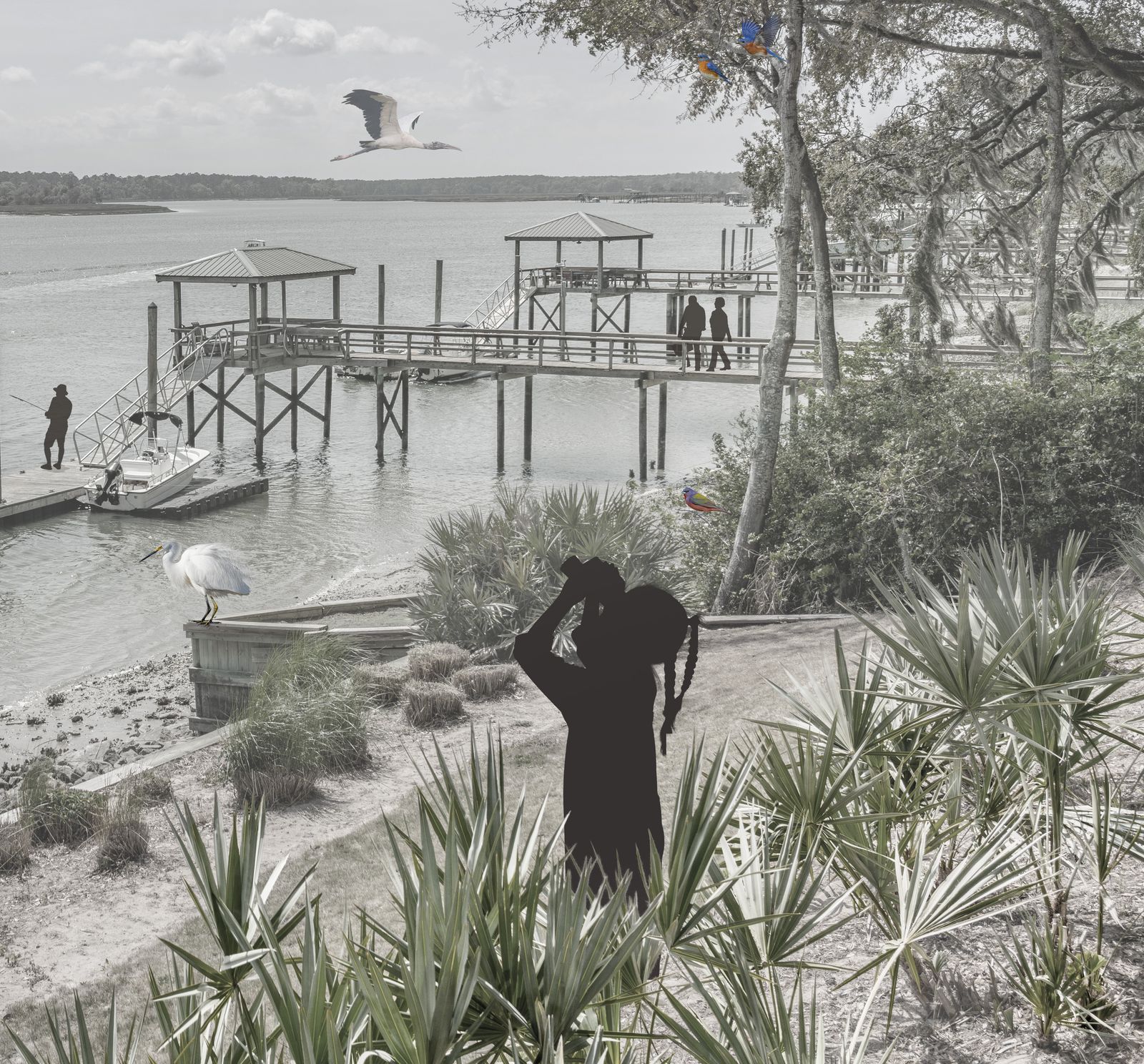 The May River edge: dock, marsh and the life in it