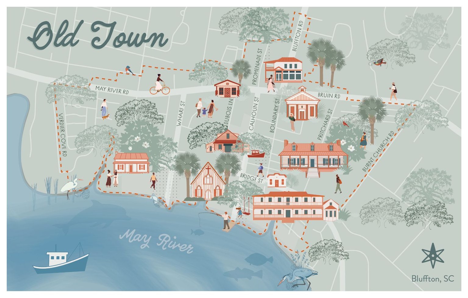 Old Town, illustrated map for the first workshop