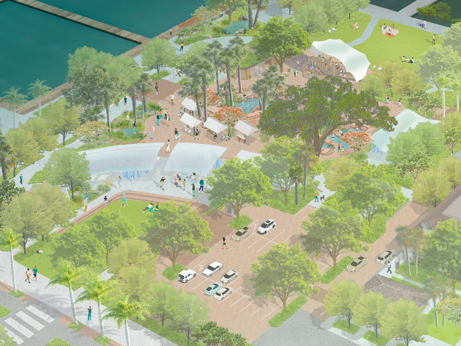 The park from above, concept rendering