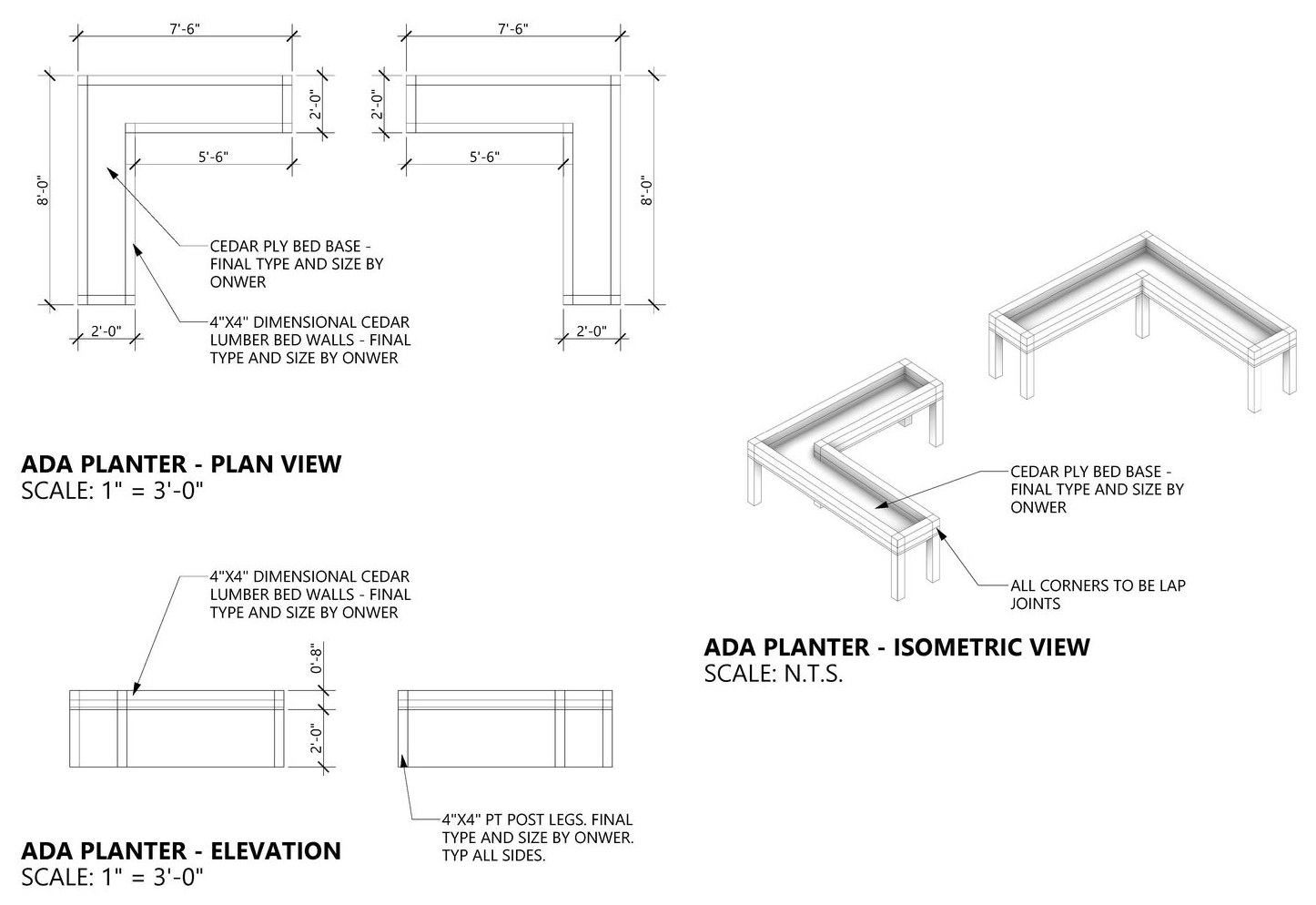 Accessible planter details