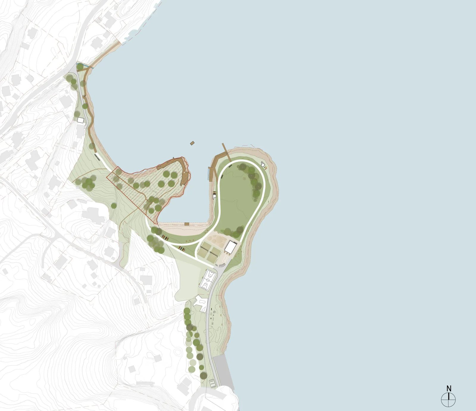The park and the coastal path, plan