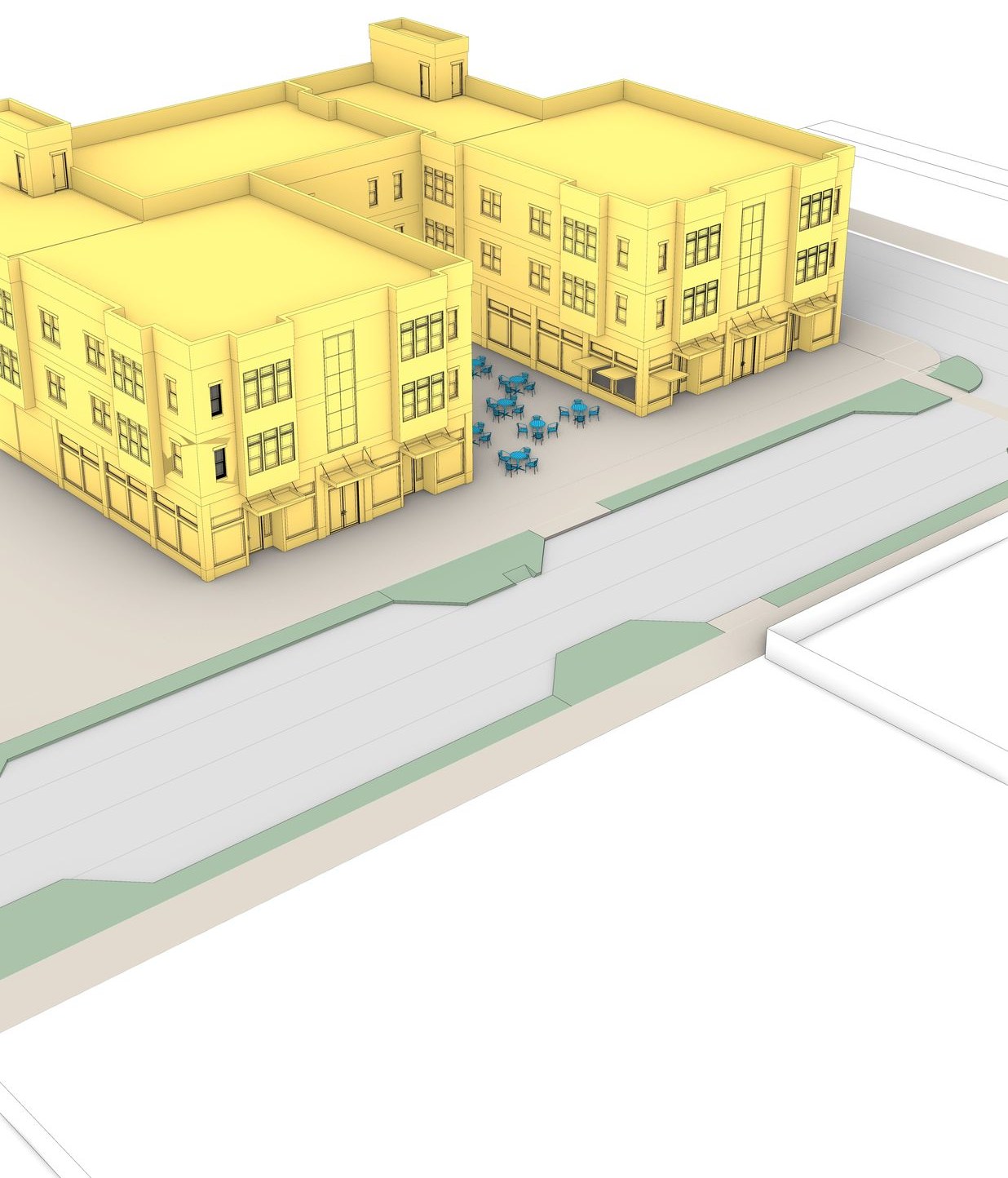 Main street road diet, isometric