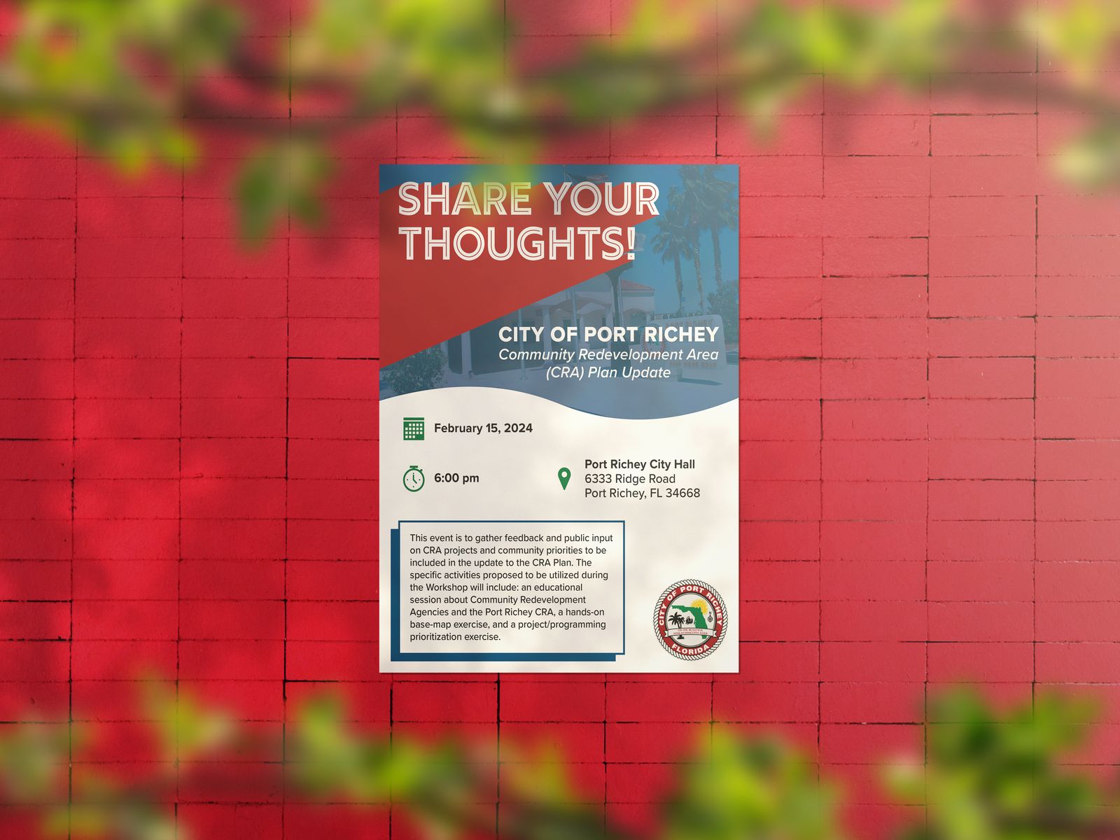 Share your thoughts, open house flyer
