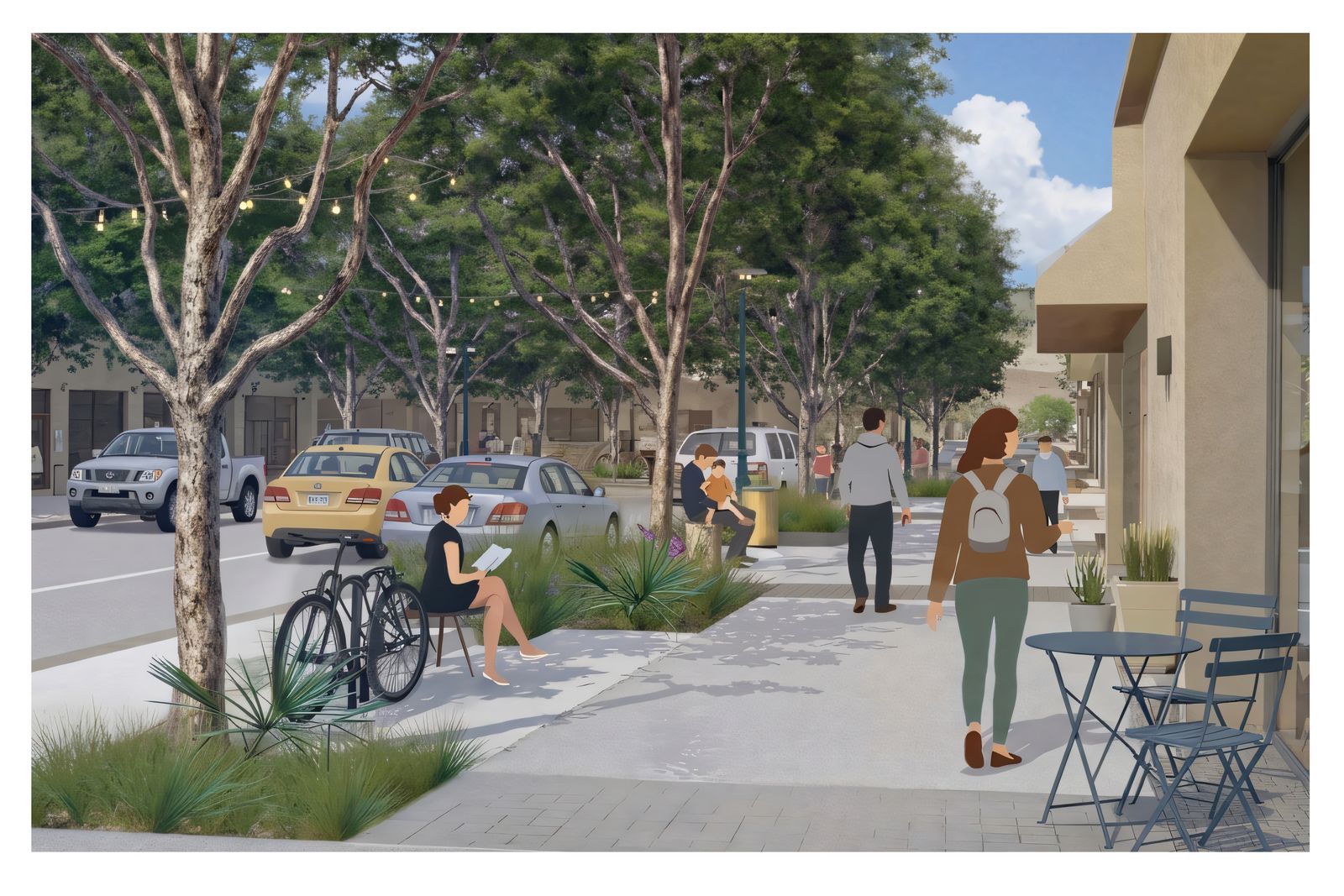 Streetscape board, day